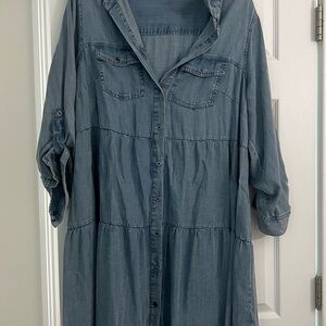 Denim Button-Up Dress